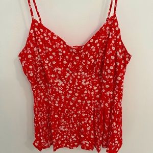 Beautiful red floral top!